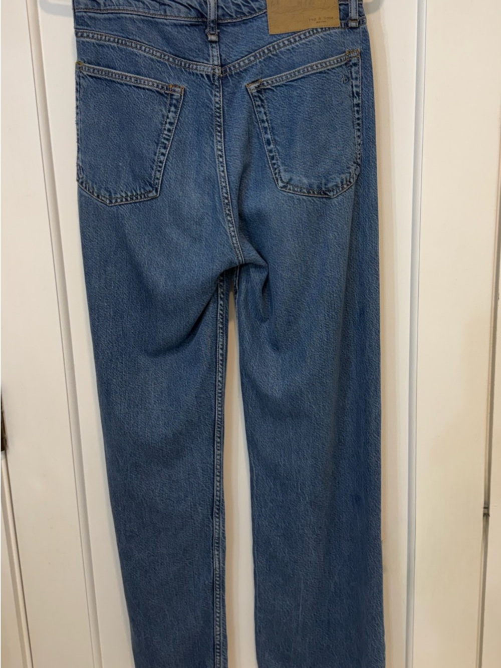 Rag & Bone Logan Low-Rise Wide Leg Jeans Lily Wash Featherweight Denim Size 26 - Picture 5 of 9